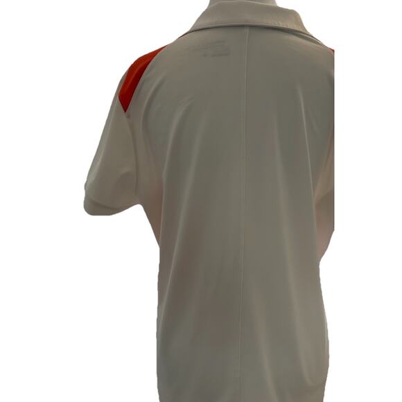 Nike Golf Polo Womens L Orange Striped Retro Tennis Preppy Casual Comfy Sporty - Picture 11 of 13